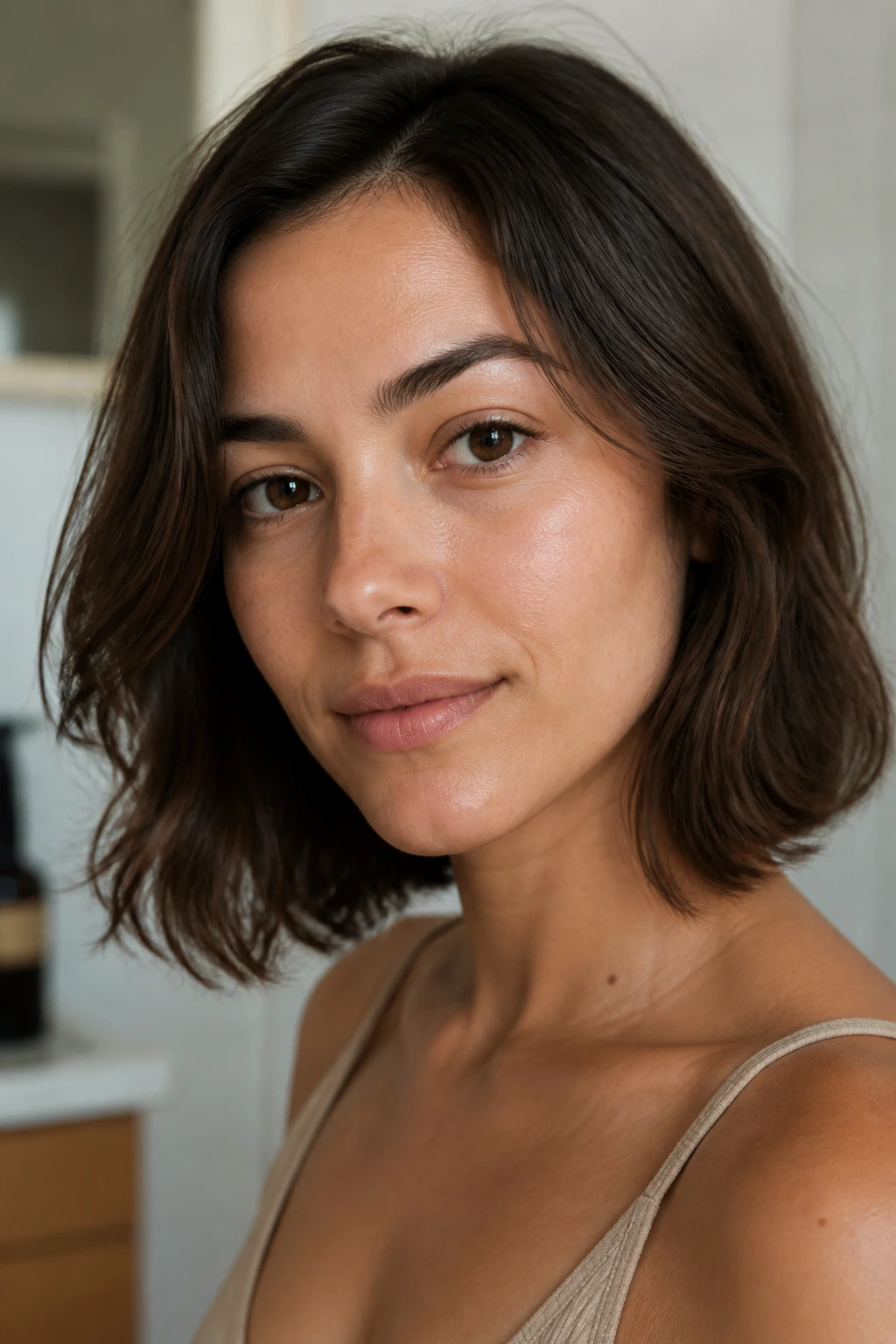 Close-up of a real person with Subtle 2A Wave showing minimal bend at ends