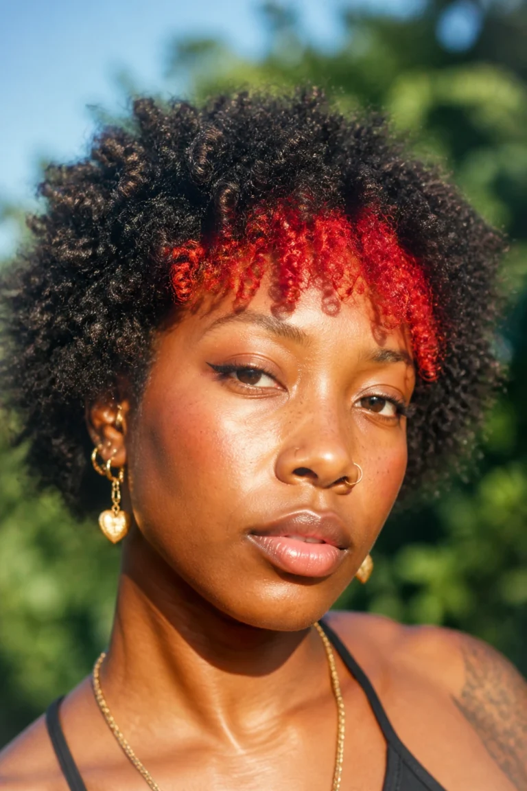 22 Red Bangs for Natural Hair