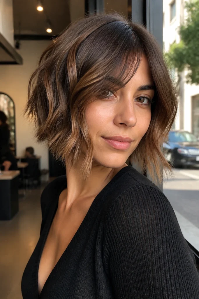 18 Curtain Bangs Bob Hair for Round Faces
