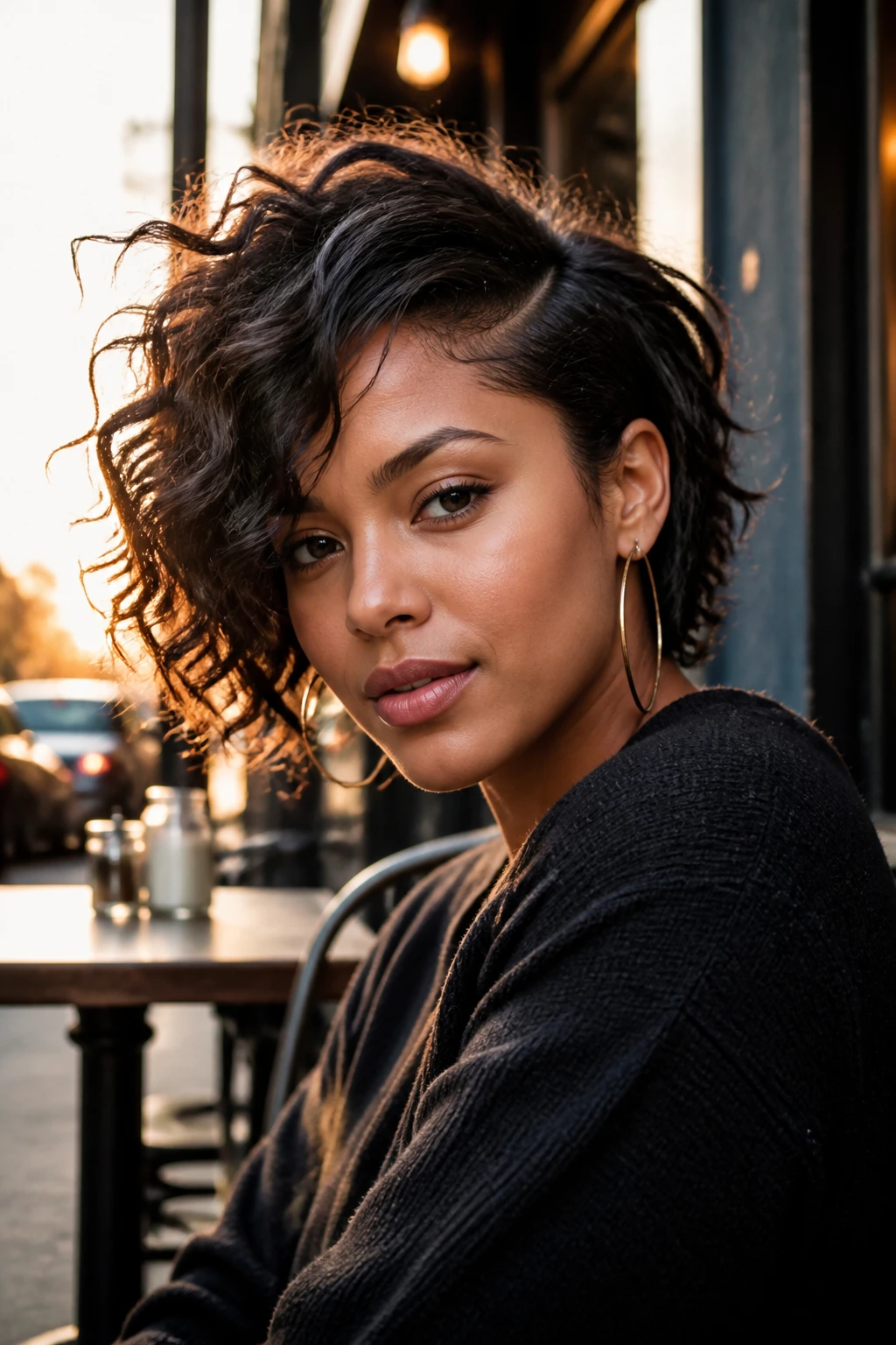 Three-quarter portrait of a person with asymmetrical side-part shag