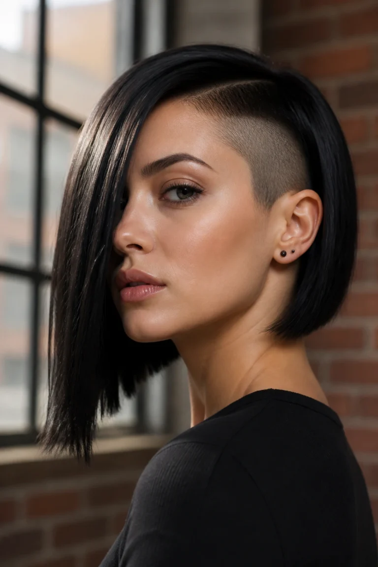 20 Short Bob with Undercut for Straight Hair