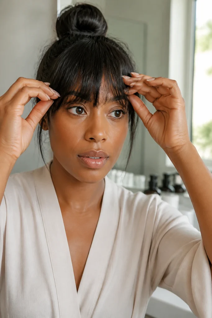 18 Black Hair with Bangs for Round Faces