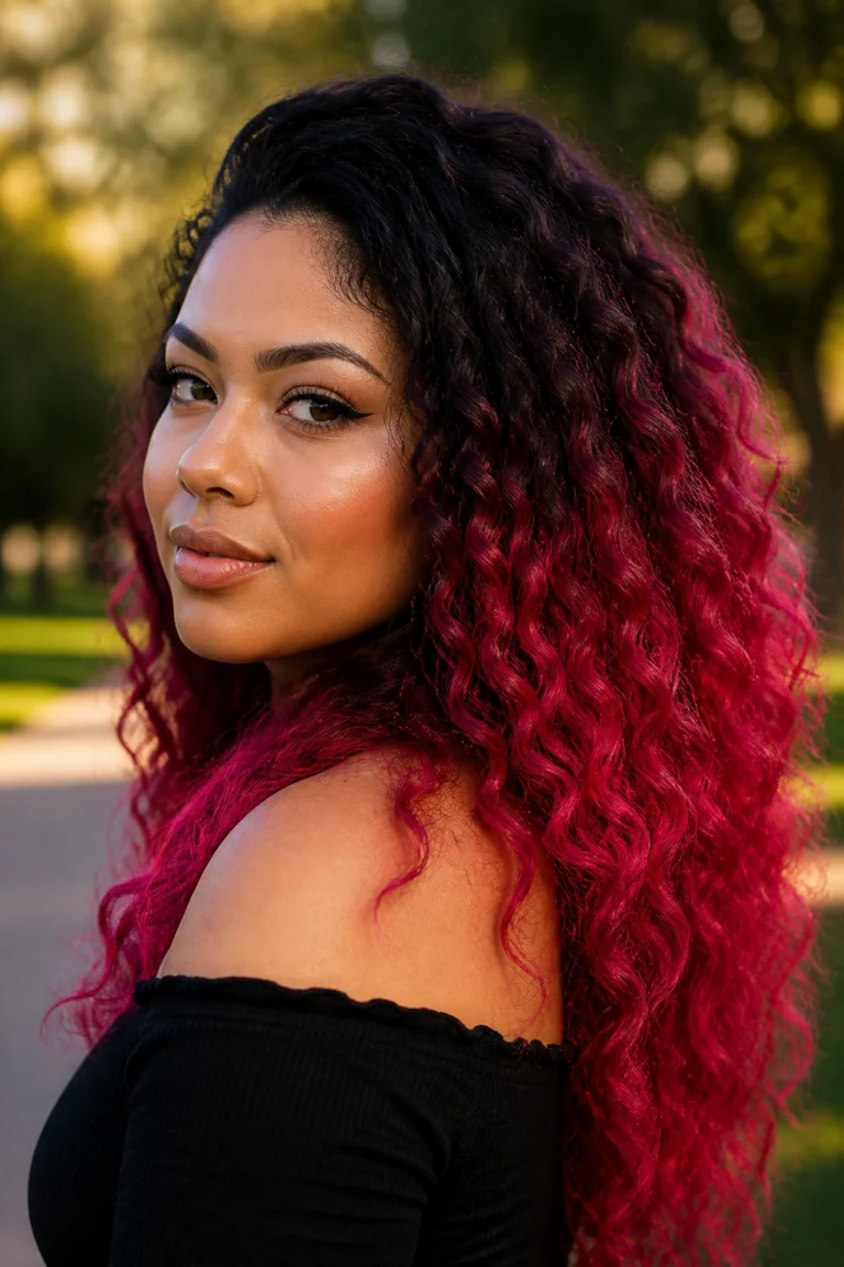 20 Dark Pink Hairstyles for Latina Hair