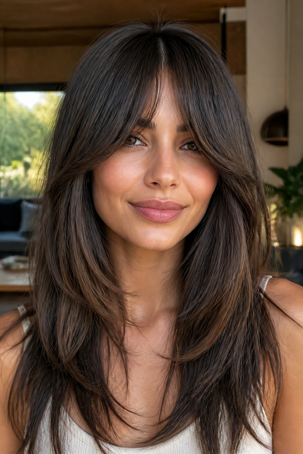 Close-up of a real person with beveled arch layers curling inward toward the face