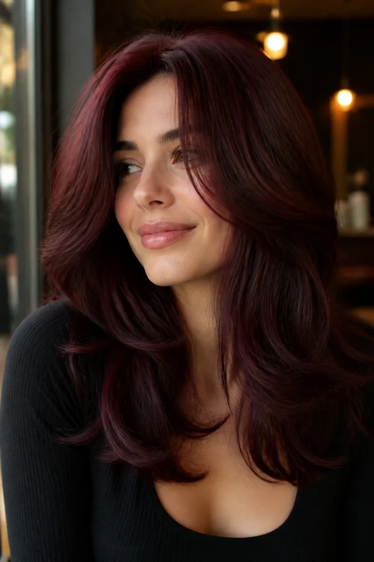 20 Dark Maroon Hair for Date Night