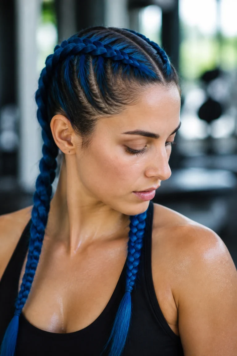 18 French Blue Hairstyles for Workouts