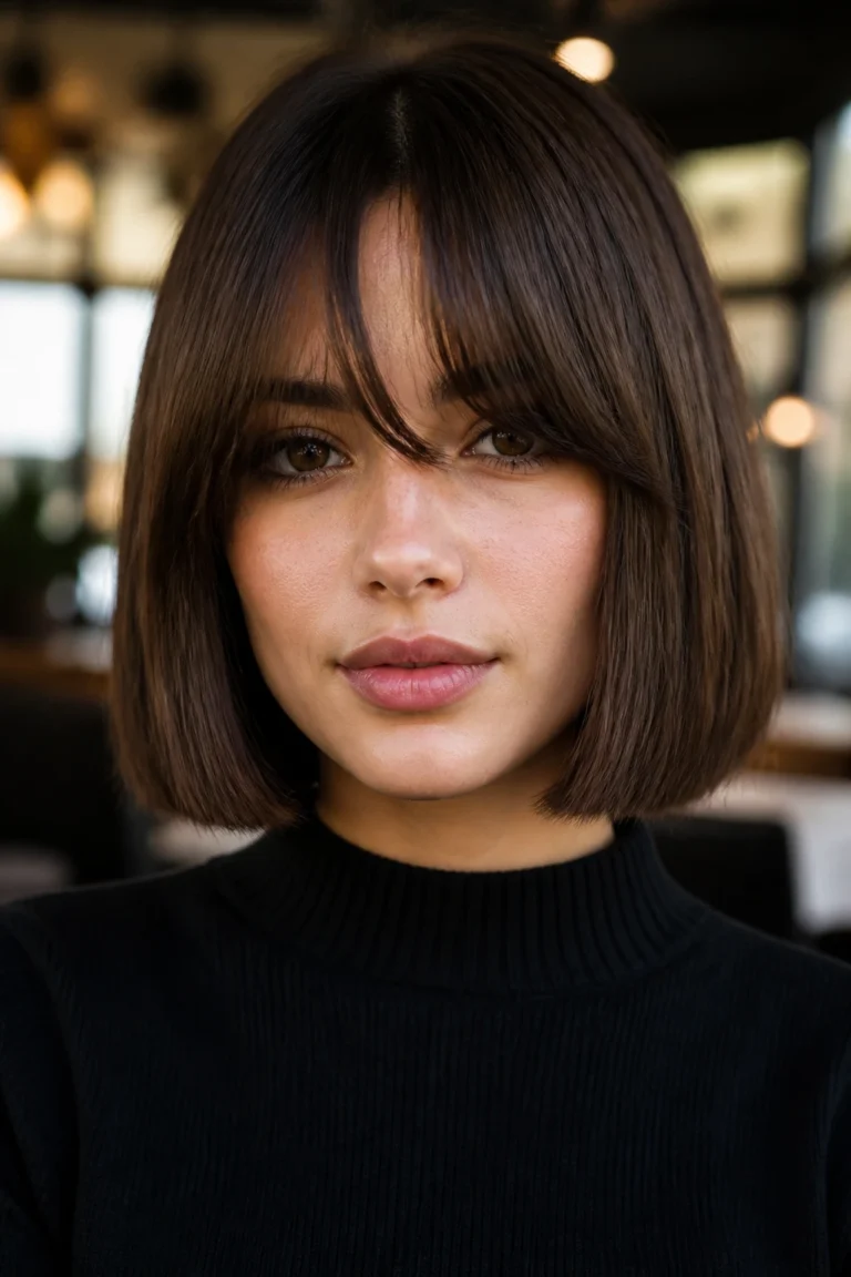 17 Womens Bob with Curtain Bangs for Long Hair