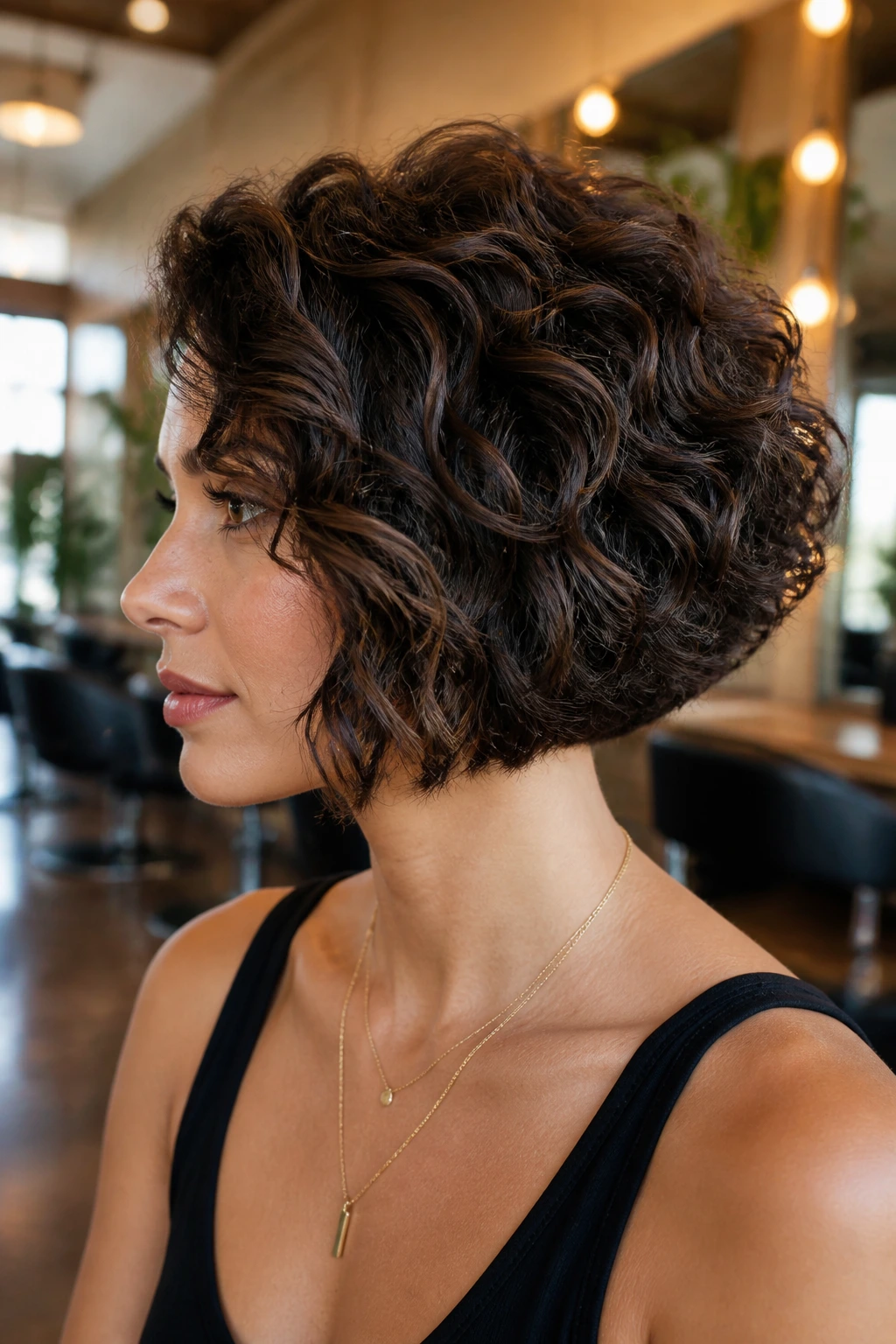 Close-up of a blunt-cut inverted bob on a real person