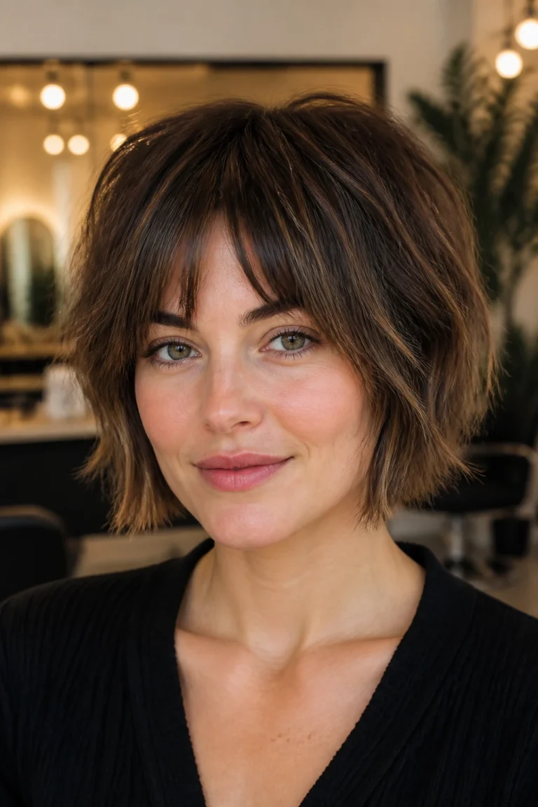 21 Short Shaggy Bobs for Round Faces