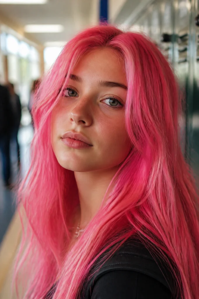 20 Shades of Pink Hairstyles for School Days