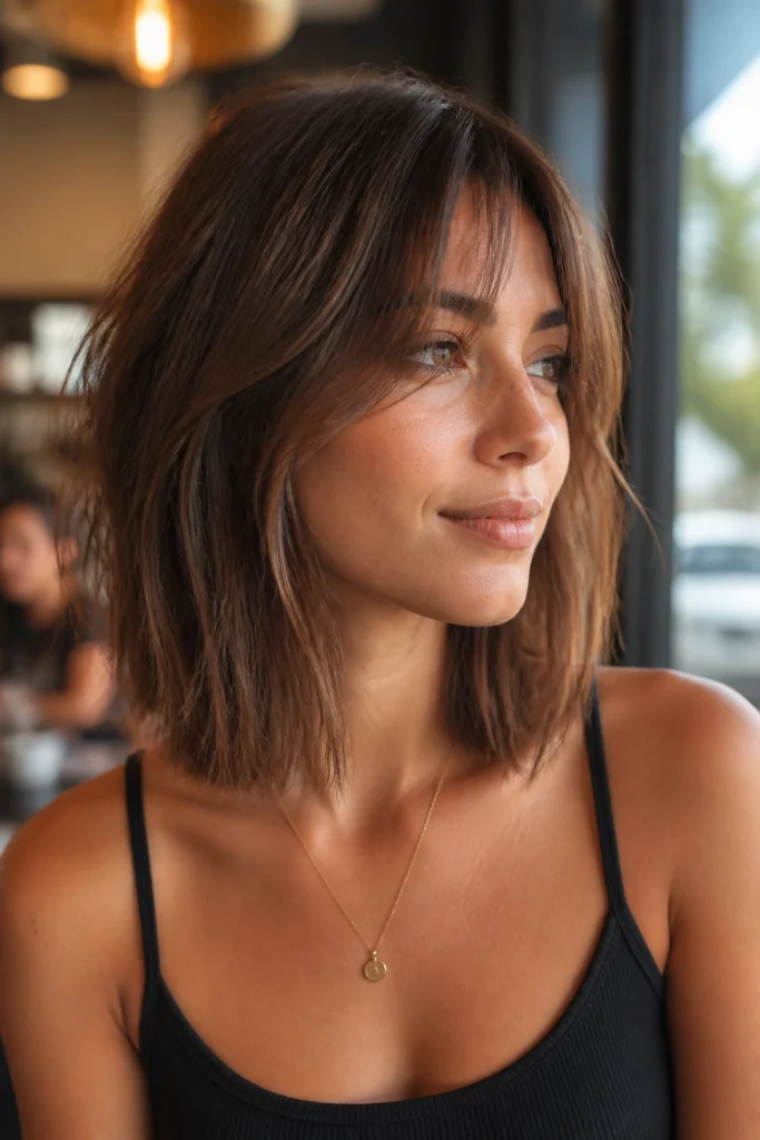 17 Straight Across Bob with Curtain Bangs for Long Hair
