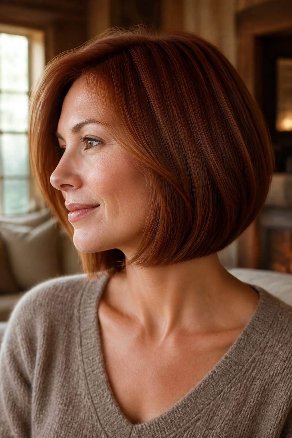 Close-up portrait of a real person with tapered copper ends