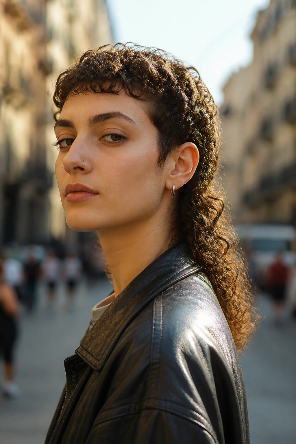 Head-and-shoulders portrait of a real person with a curly mullet