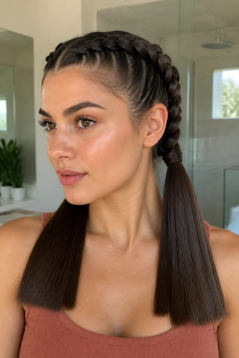20 Straight Hair with Braids