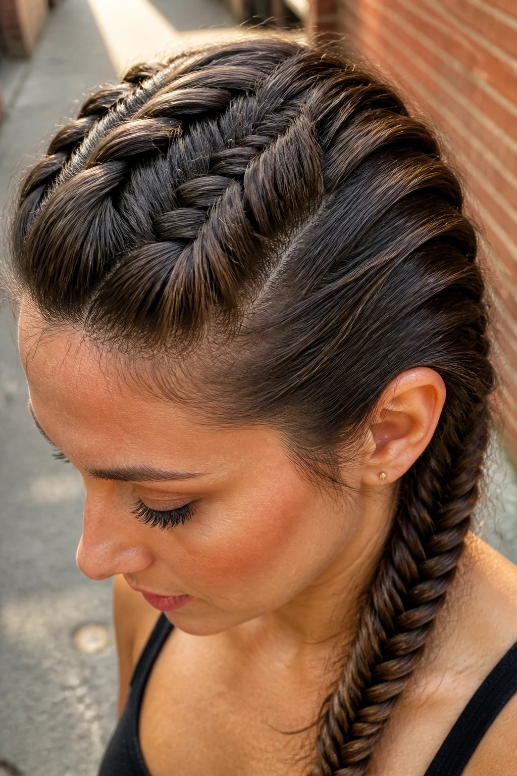 Mohawk with Dutch front and fishtail back