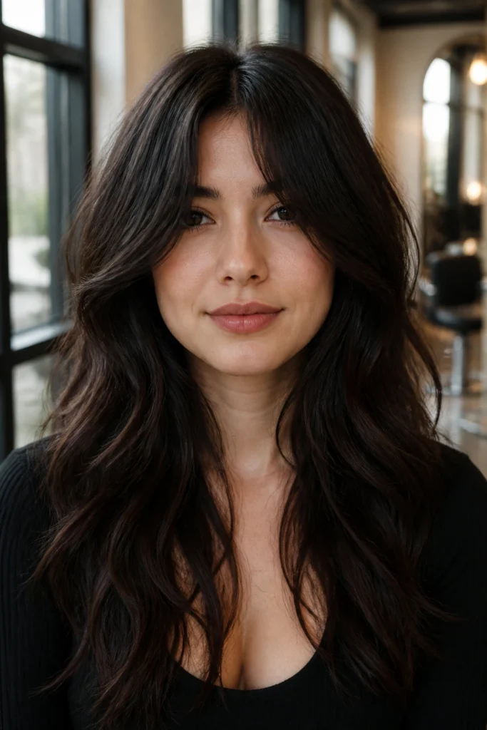 20 Brunette Hair with Bangs for Round Faces