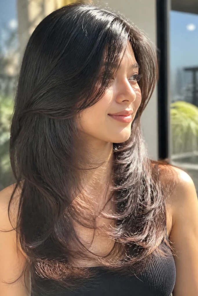 18 Long Black Hair Cut for Busy Mornings
