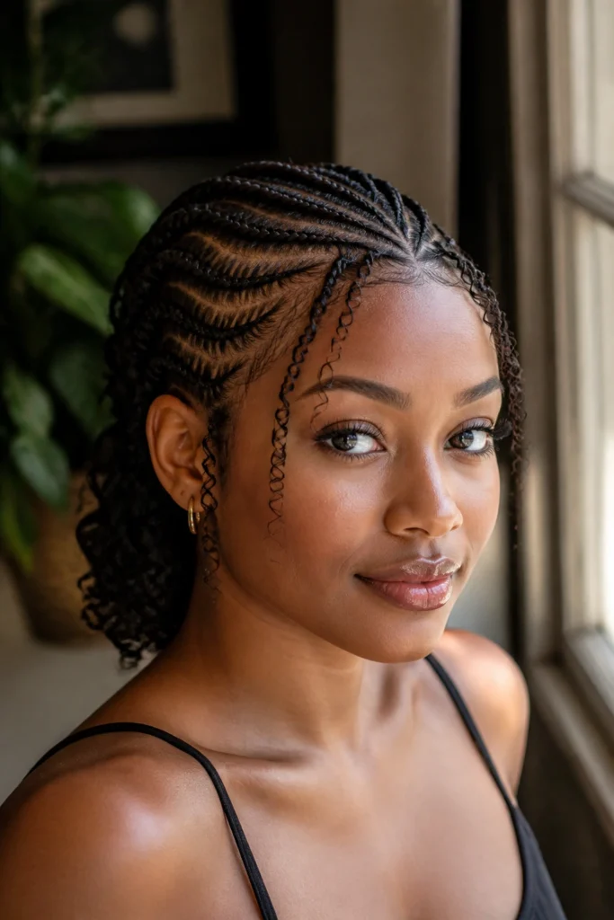 28 Freehand Cornrows for Curly Hair