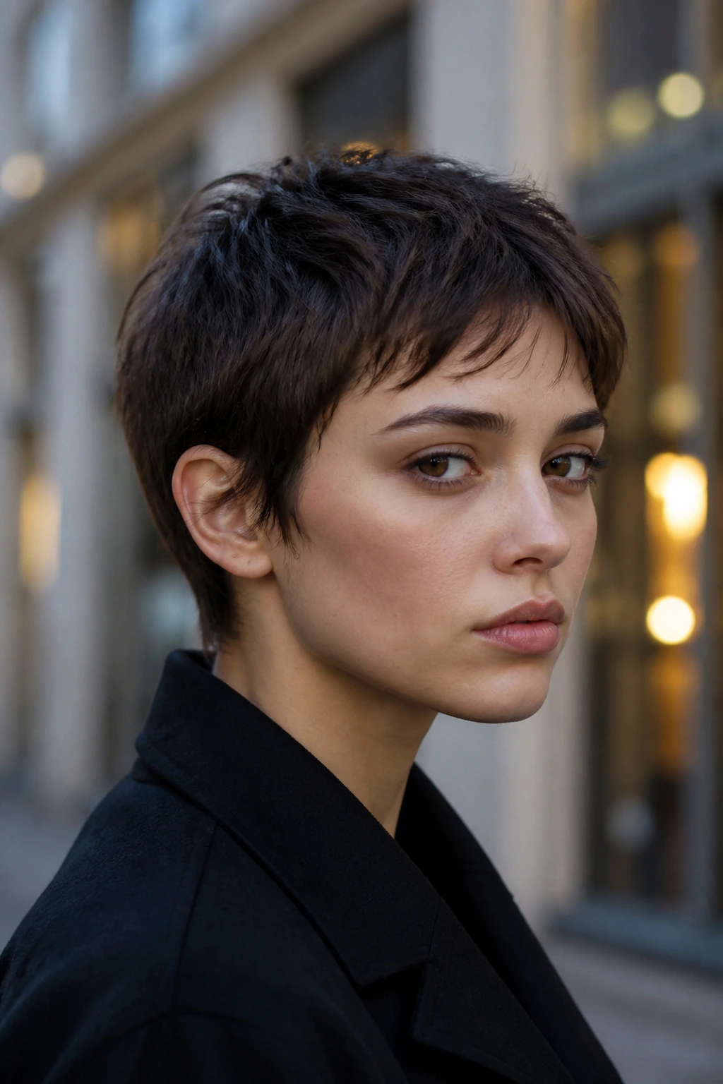 Real person with modern French boy cut