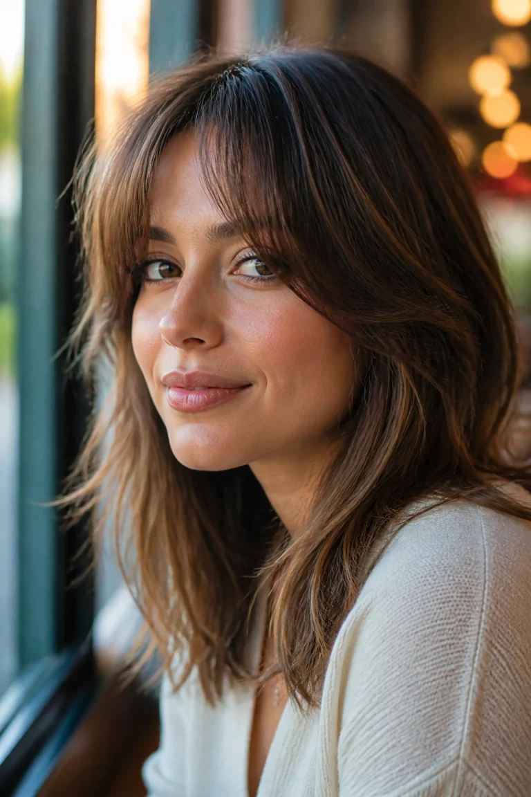 18 Feathered Bangs for Medium Hair