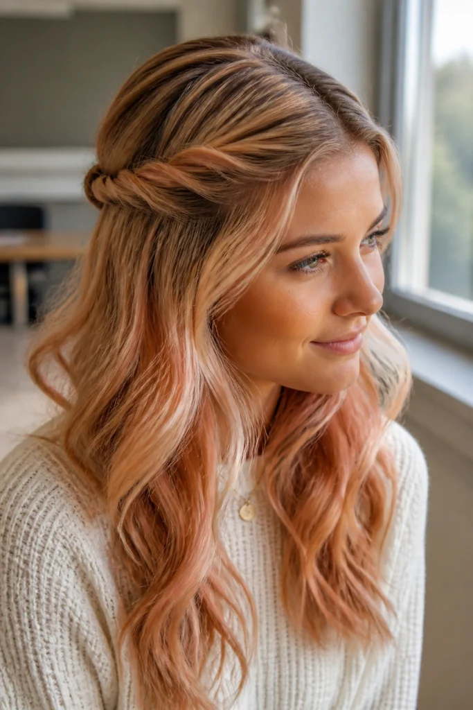 20 Peach Nude Hairstyles for School Days
