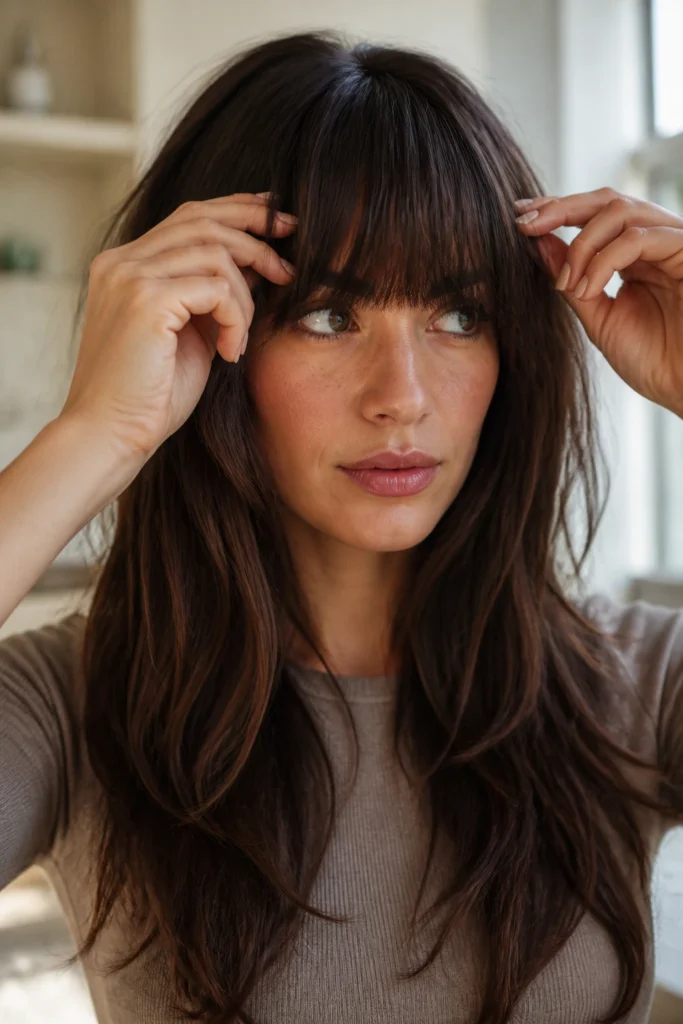 20 Long Hair Heavy Bangs