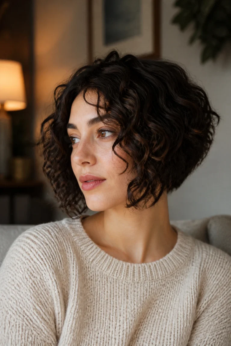 25 Inverted Bob Short for Curly Hair