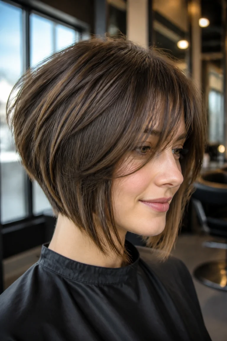 15 Choppy Bob with Curtain Bangs for Thick Hair