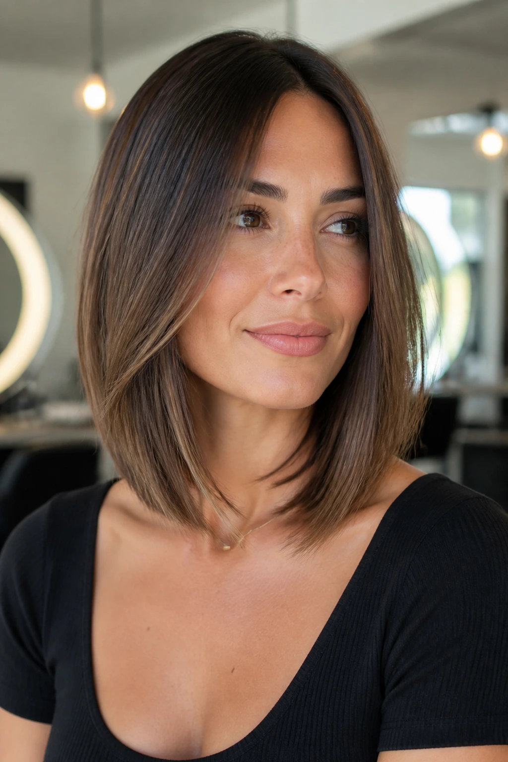 Portrait of a person with an internal layered lob