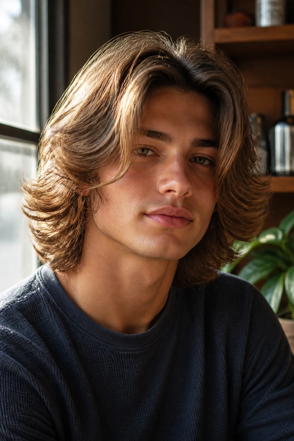 Close-up of teen with long layered hair for added volume