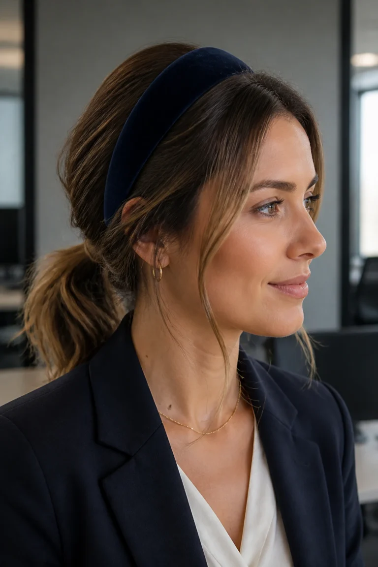 21 Velvet Headband Hairstyles for Office Looks
