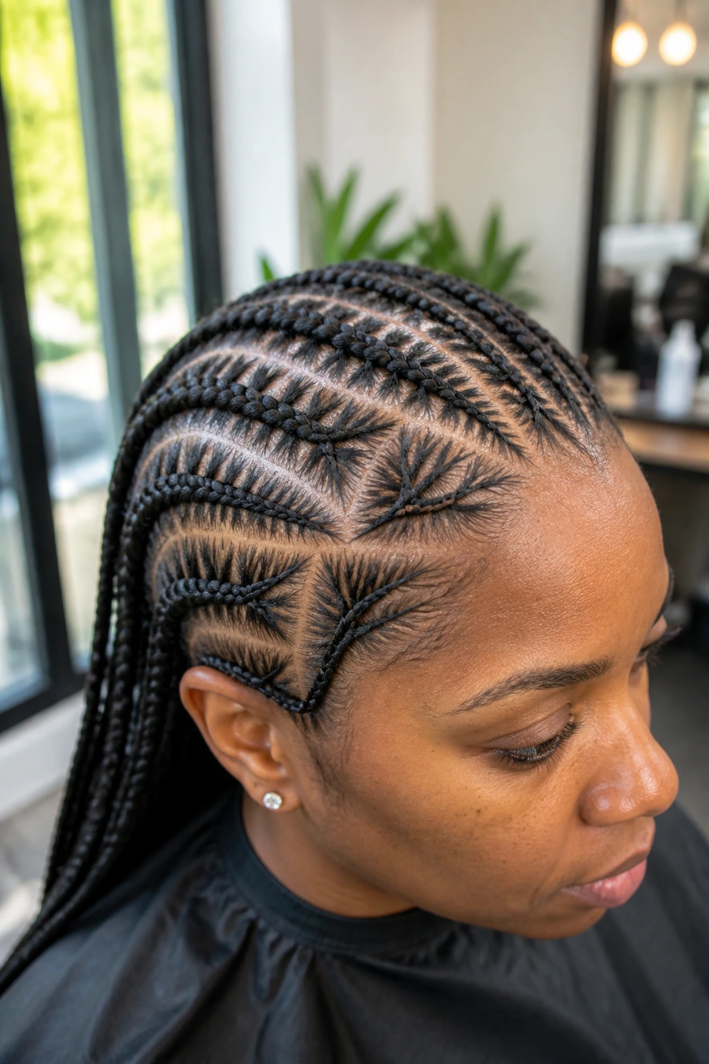 Real person showing geometric scalp parts for density.