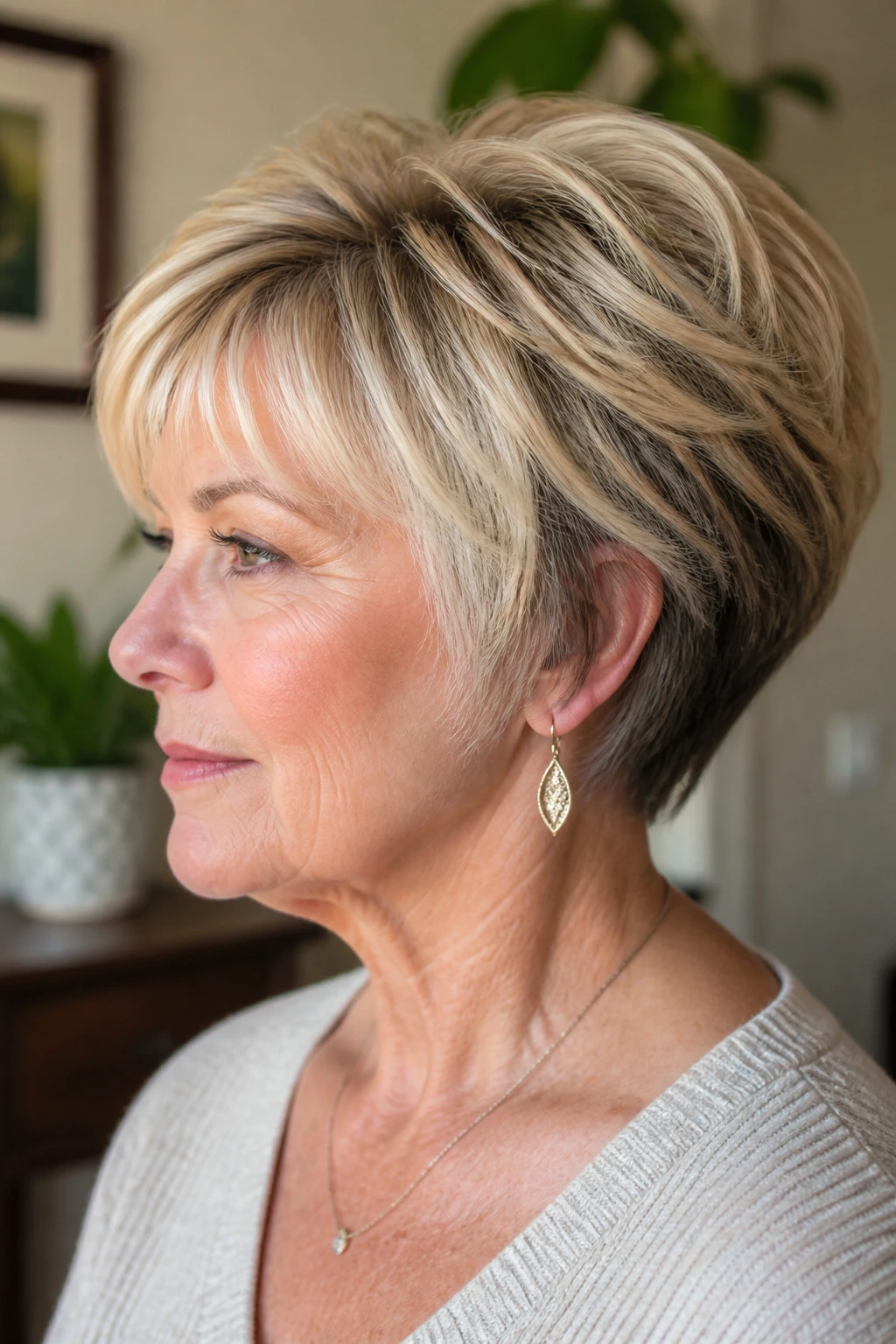 Close-up of a real person with peekaboo layers under the top wedge