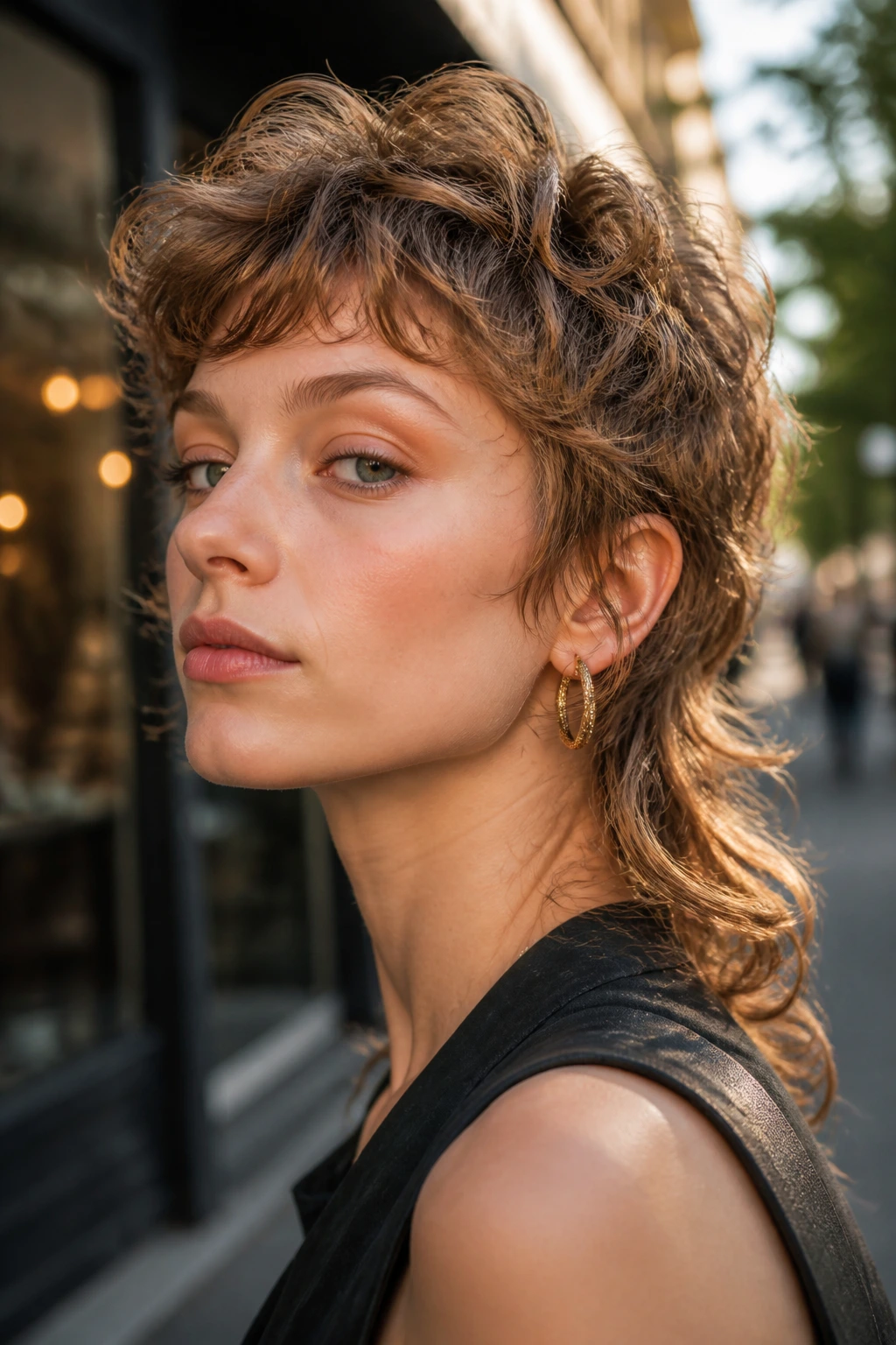 Real person with pixie-mullet Paulet hairstyle