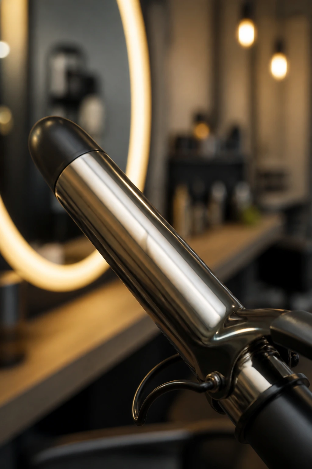 Close-up of a professional curling iron highlighting its smooth plate