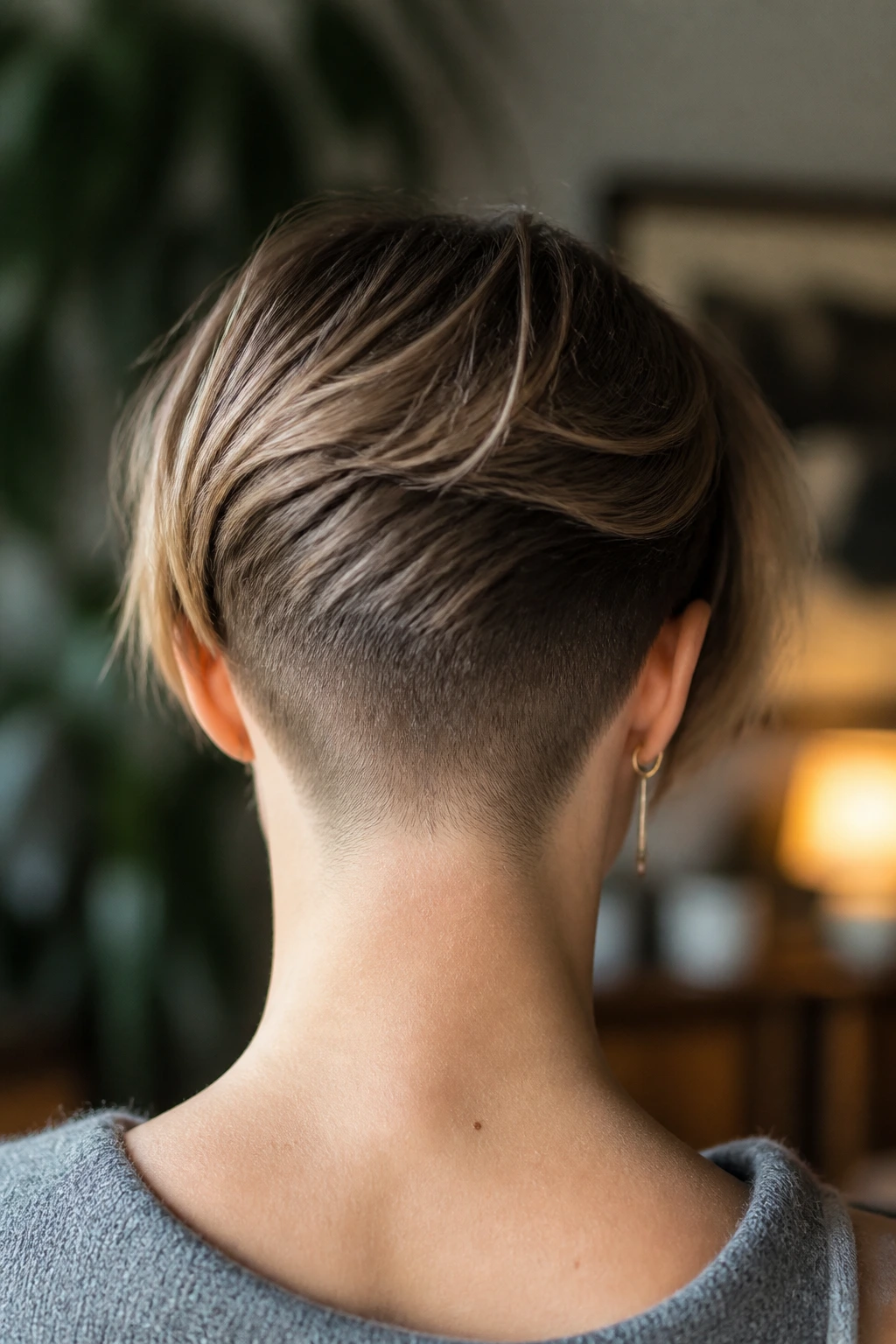 Back-of-head view showing textured razor undercut at the nape on a real person.