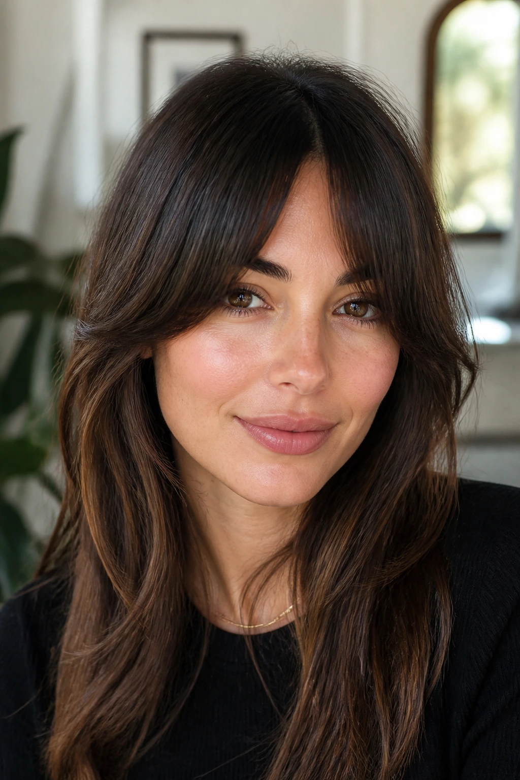 Portrait of person with rounded horseshoe fringe