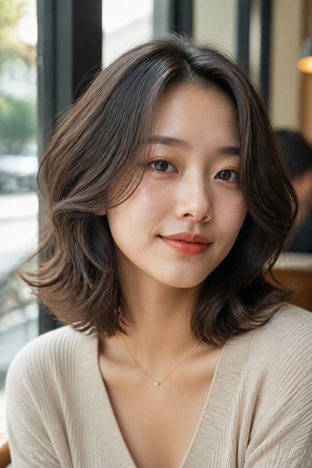 Portrait of S-Curl Lob with shoulder-length S waves
