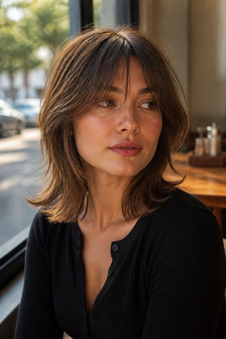 18 Shaggy Bob with Curtain Bangs for Medium Hair
