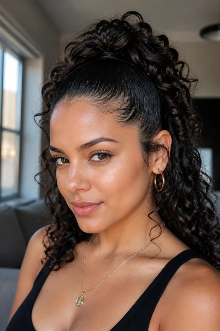 20 Half Up Curls for Latina Hair