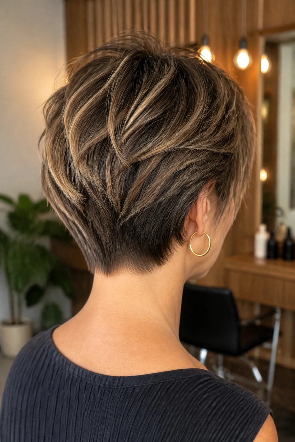 Back-of-head portrait showing the tapered nape undercut in a real person