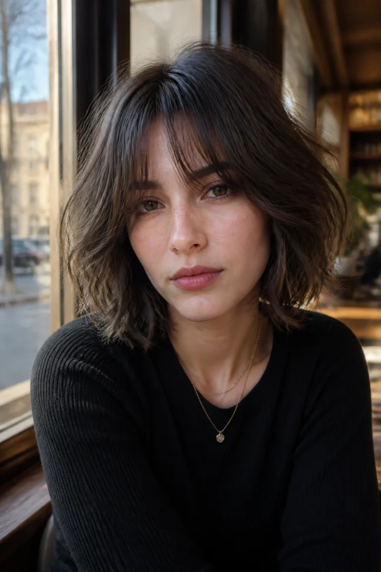 17 Centre Parting Bobs with Bangs for Oval Faces