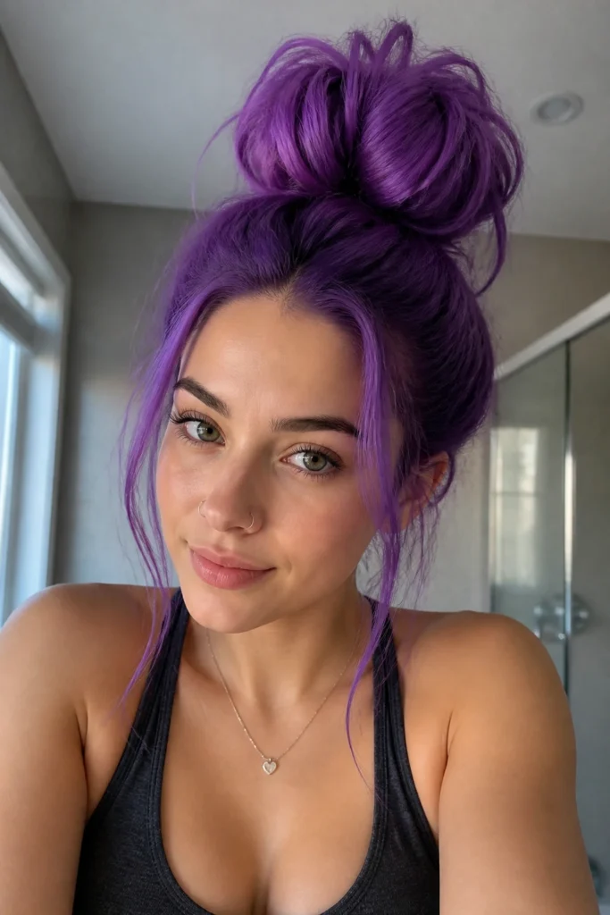 21 Purple Christmas Hairstyles for Busy Mornings