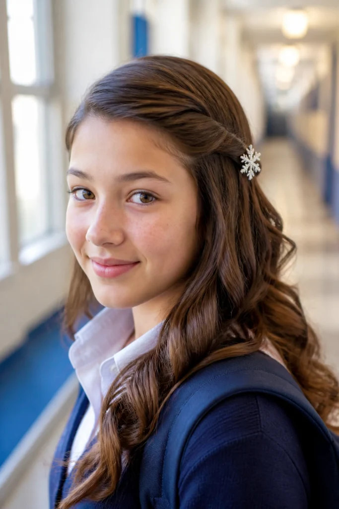 20 Simple Christmas Hairstyles for School Days