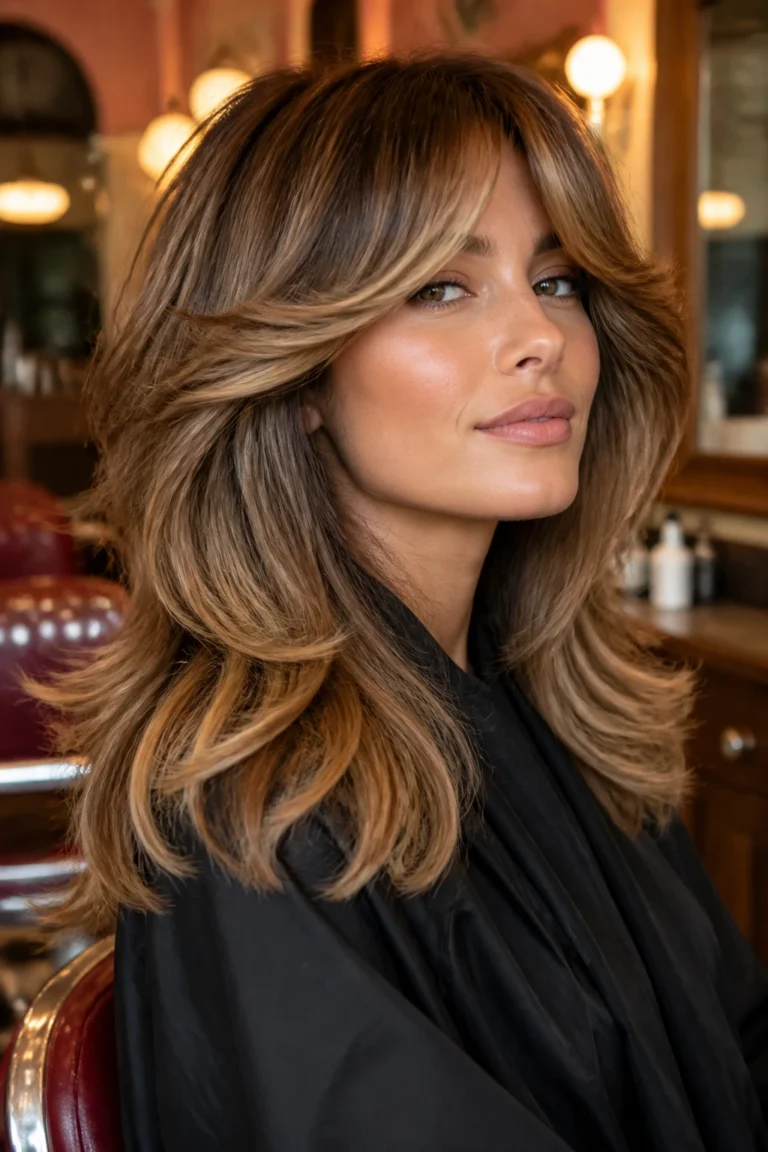 18 Brown Hair Bangs for Square Faces