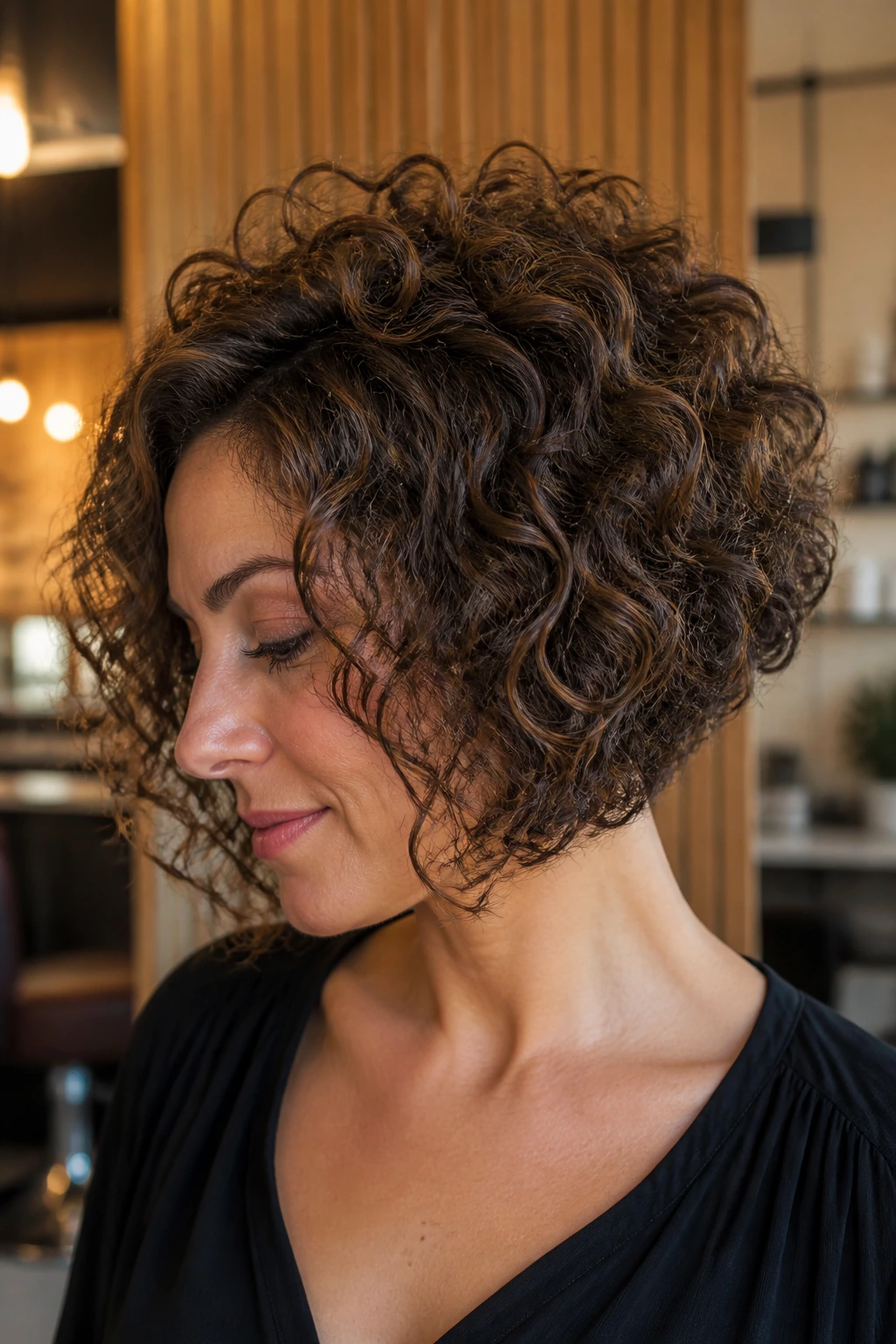 Portrait of a woman with voluminous crown in inverted bob