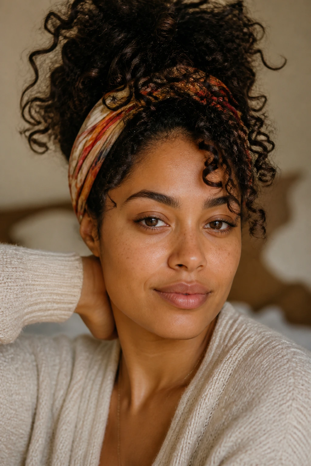 Portrait of a real woman embracing a good enough mindset with casual hair