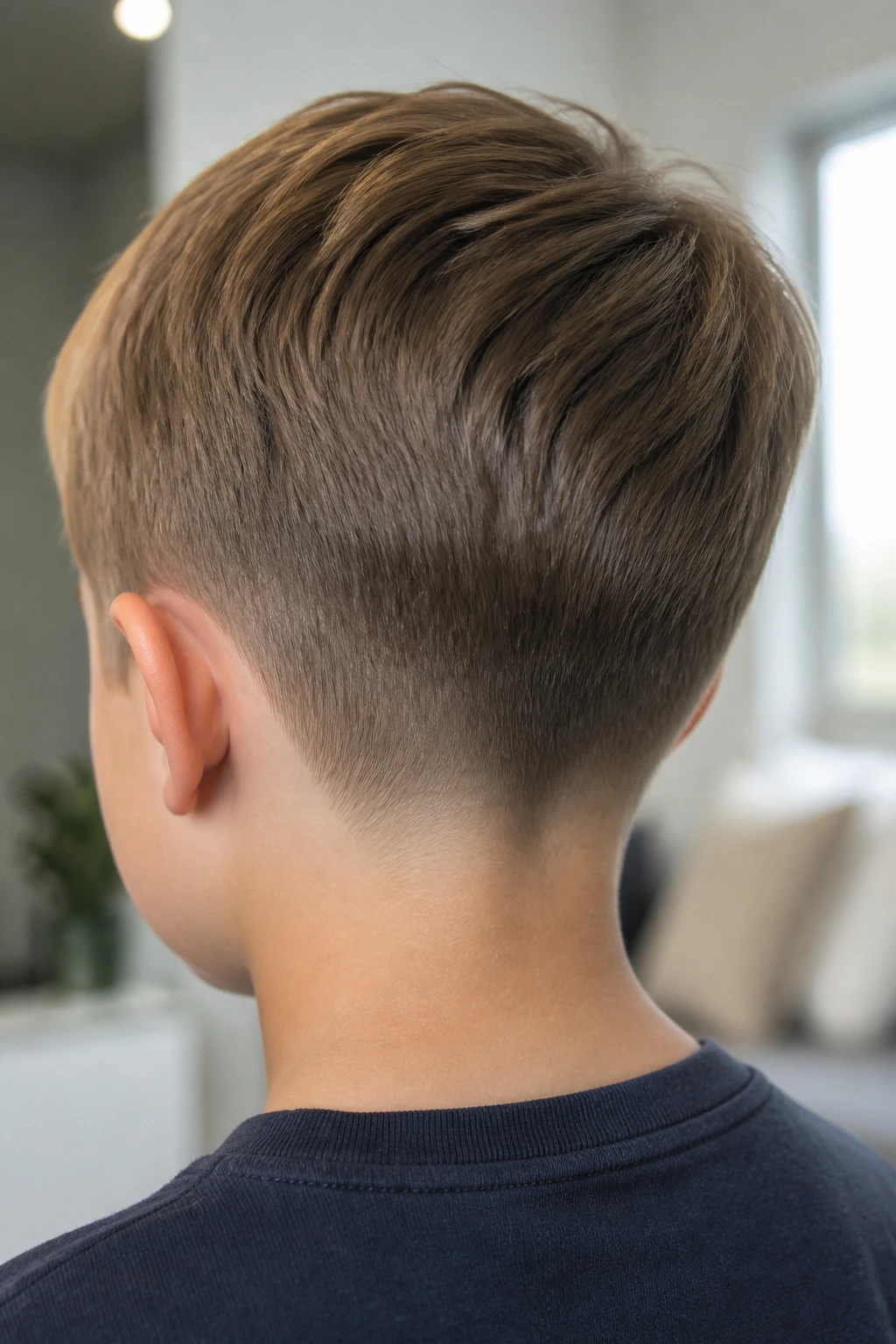 Back view of a child showing graduated taper at the nape