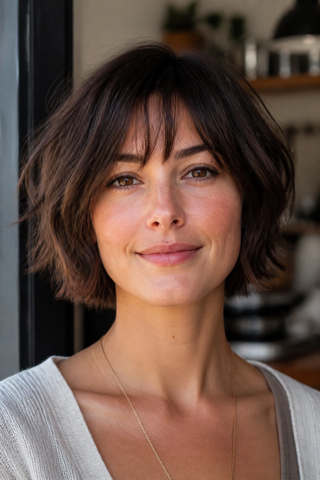 Neck-grazer haircut on a real person showing neck exposure.