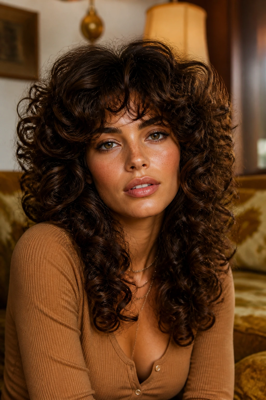 Retro-Volume Butterfly hairstyle with high root lift on a real person